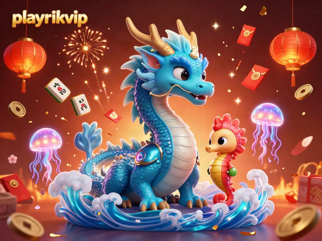 Experience excitement with playrikvip's casino action featuring magical creatures and festive elements.