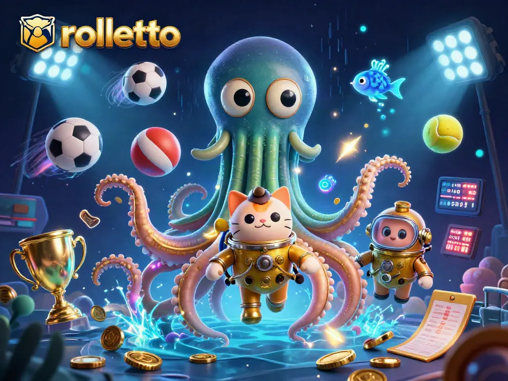 Bet on rolletto with a dynamic scene showcasing a colossal kraken and gaming action elements.