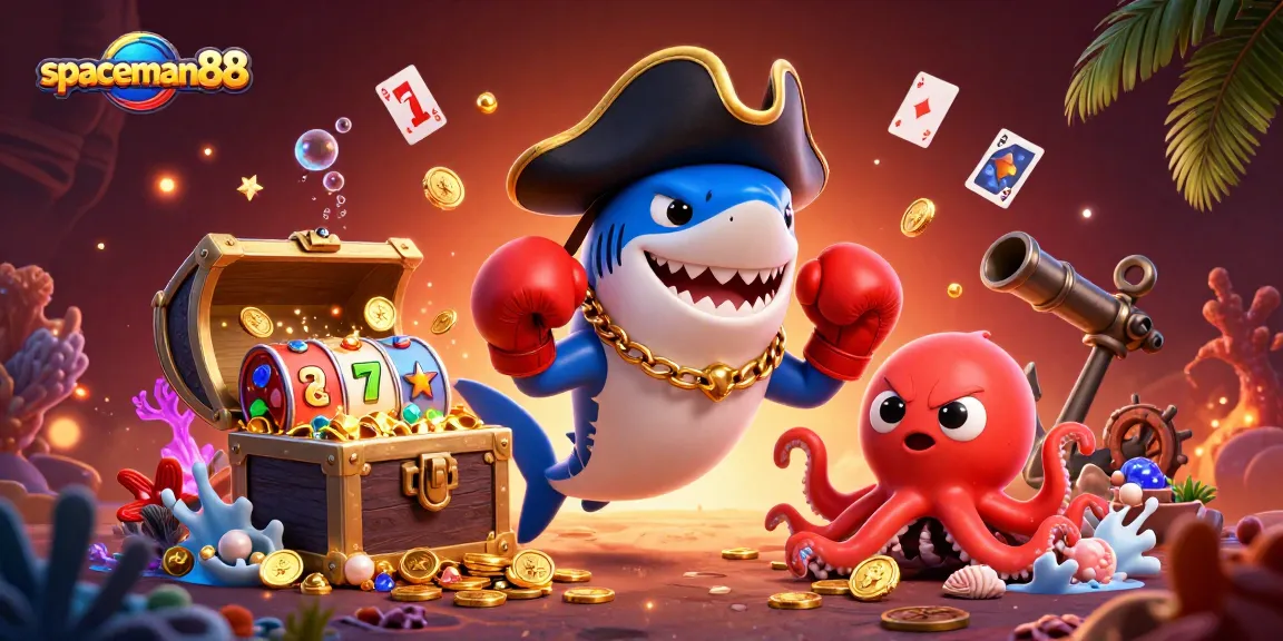 Join spaceman88 in an exhilarating underwater adventure filled with slot machines and vibrant sea creatures.