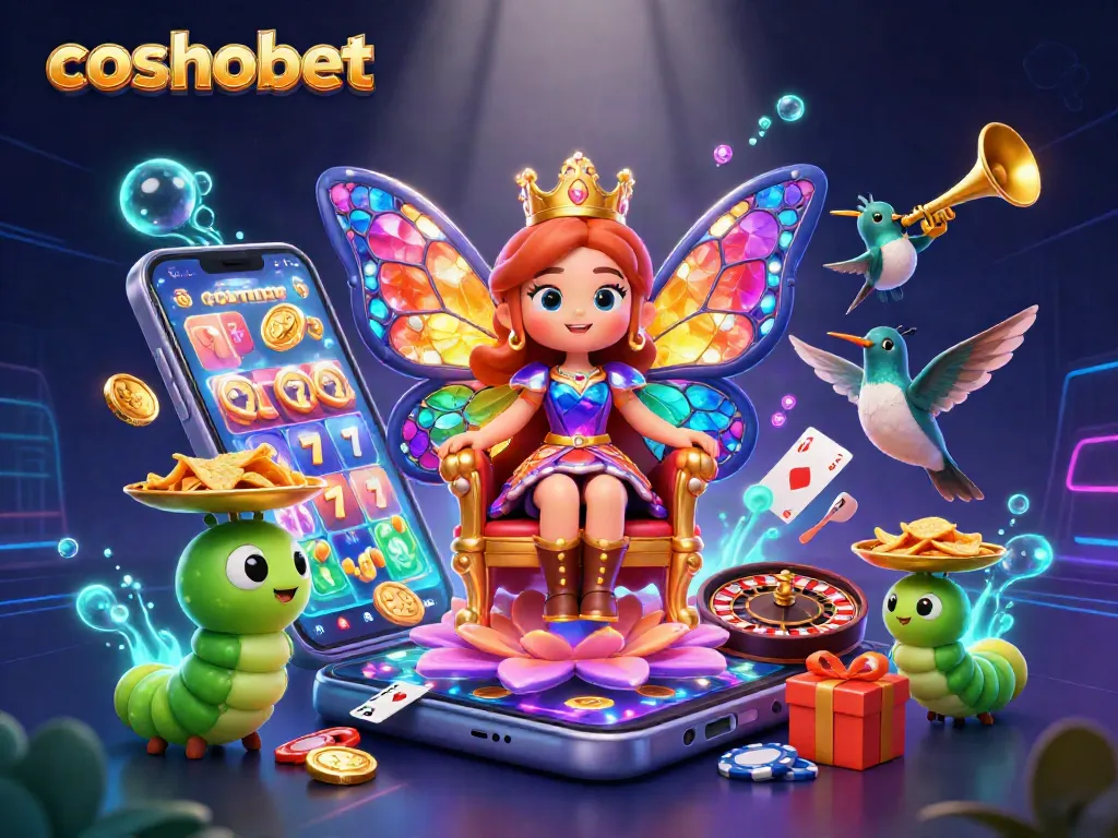 Play engaging games on cosmobet with butterfly queen and vibrant casino elements.