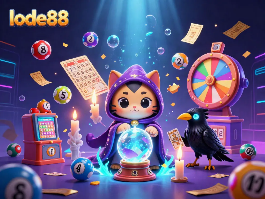Engage with lode88's mystical gaming experience featuring vibrant lottery elements and enchanting characters.