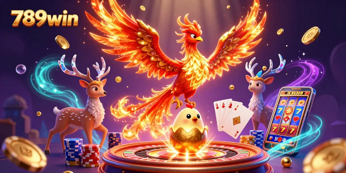 Experience thrilling wins at 789win with a captivating 3D casino scene featuring magnificent characters and vibrant game elements.