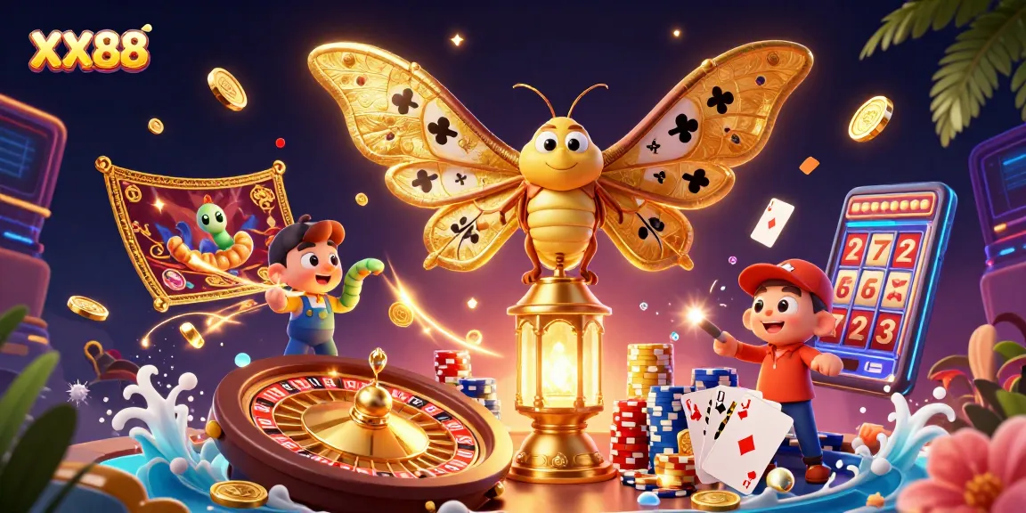 Experience thrilling gaming at XX88 with vibrant casino elements and rich 3D illustrations.