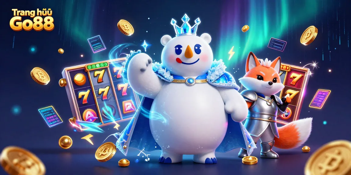 Experience thrilling gaming with Trang chủ Go88, showcasing exciting slots, gold coins, and vibrant 3D characters.